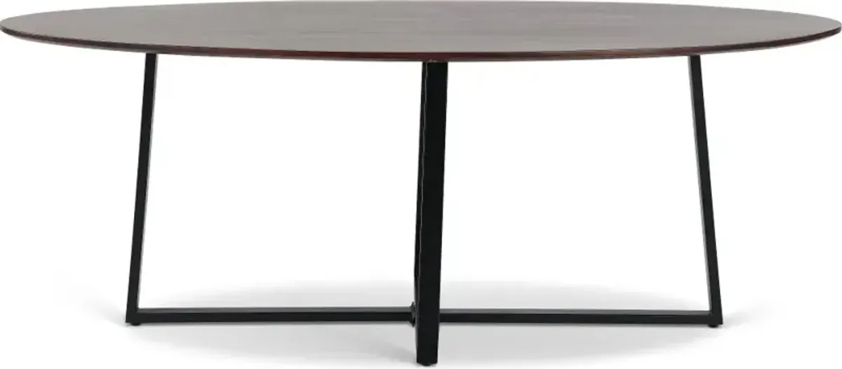 Finley Walnut Brown and Metal Dining Table