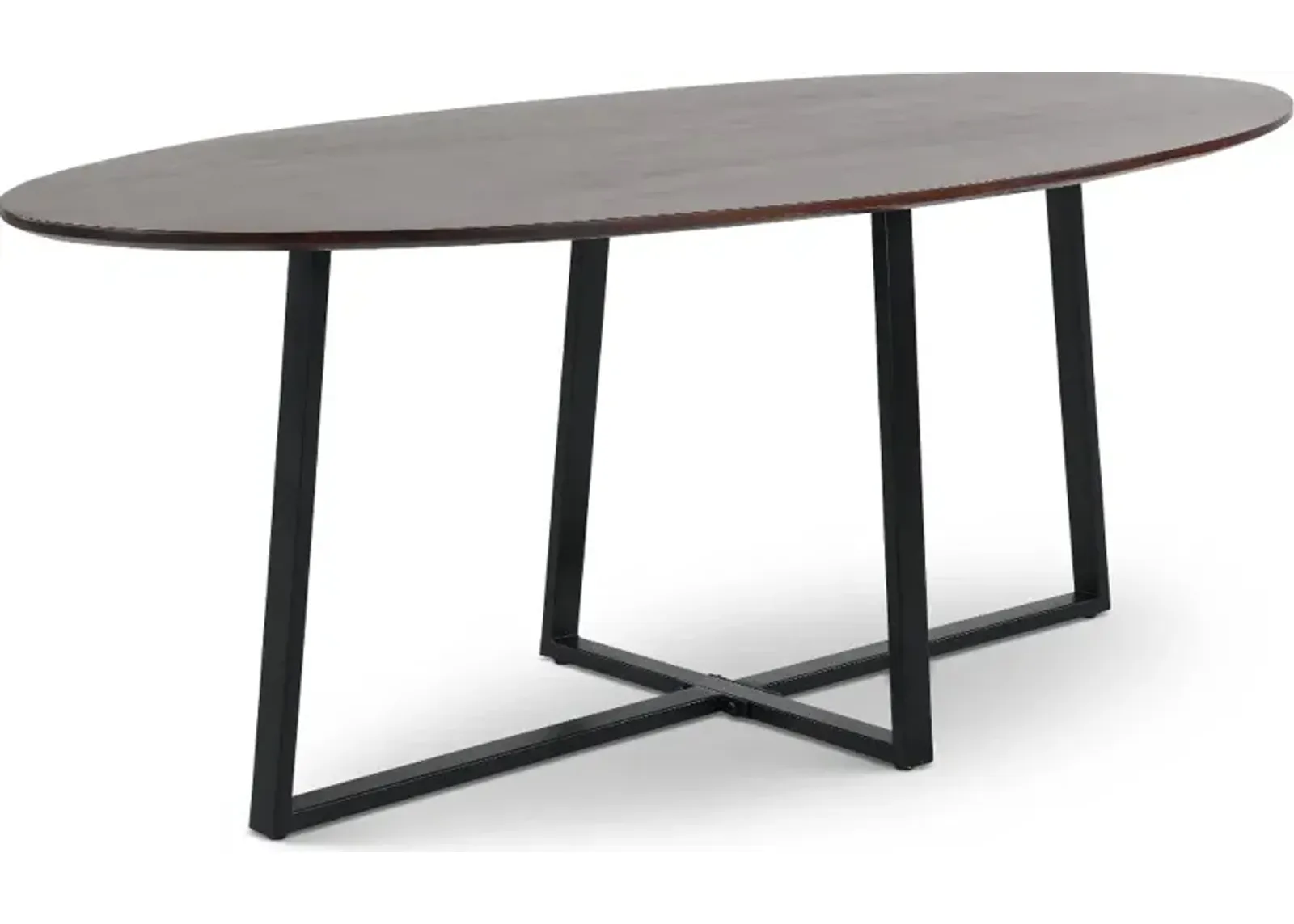 Finley Walnut Brown and Metal Dining Table