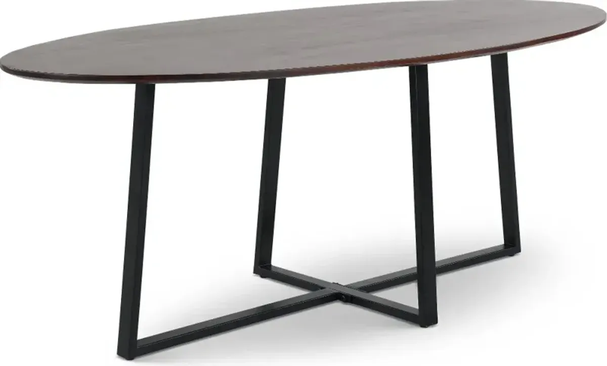 Finley Walnut Brown and Metal Dining Table