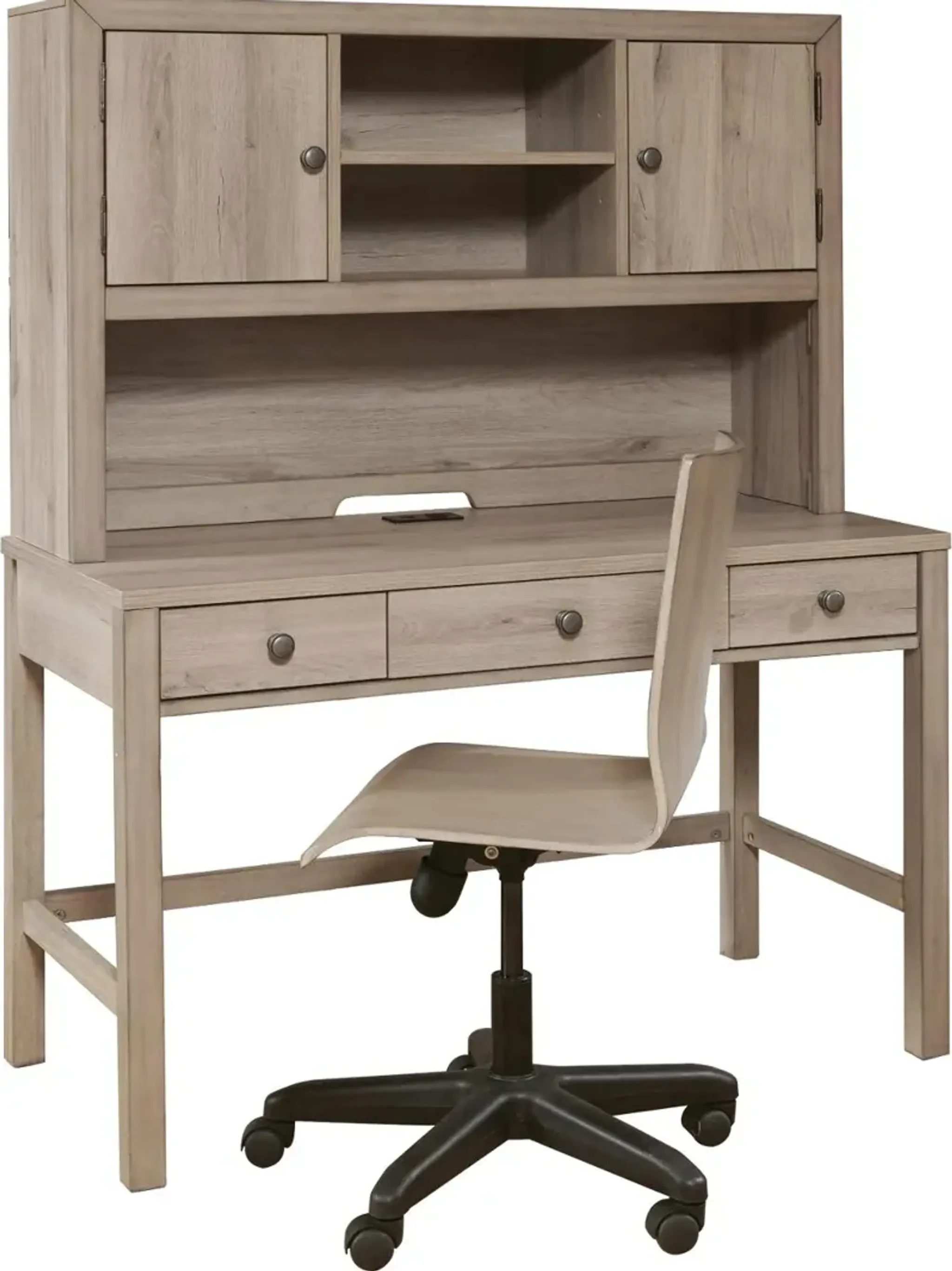 River Creek Natural Birch Desk and Hutch | Furniture.com