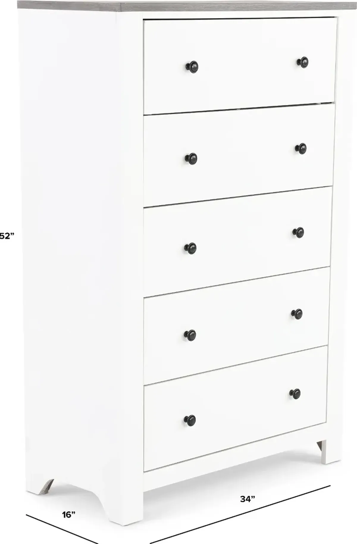 St. James White Chest of Drawers