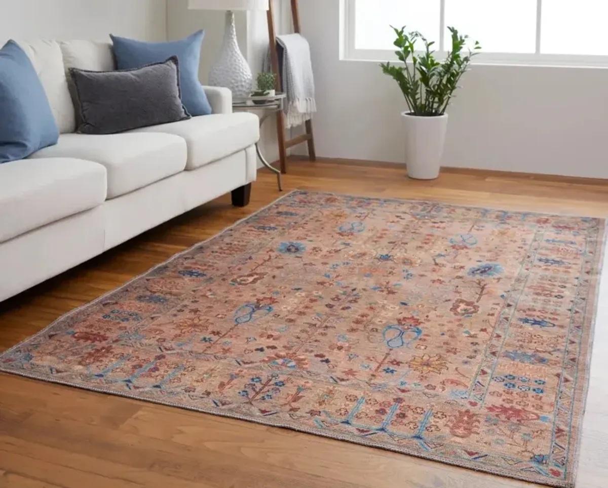 Rawlins 5 x 8 Beige Multicolor Antique Washable Area Rug