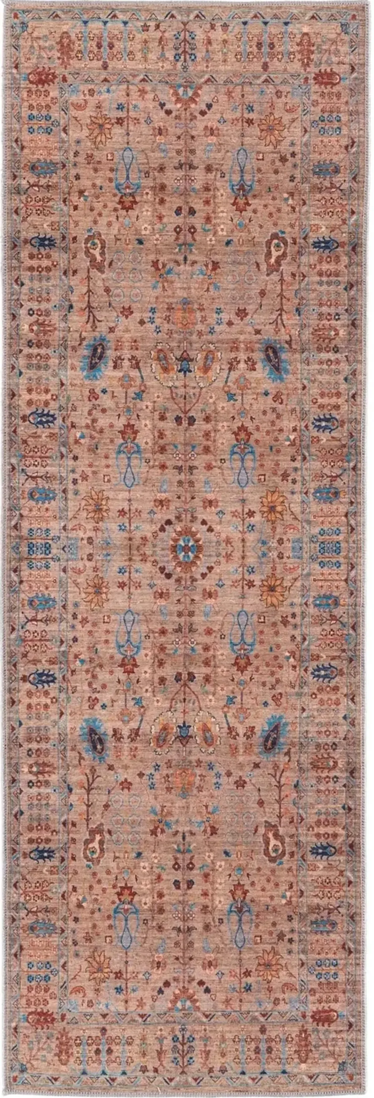 Rawlins 2 x 8 Beige Multicolor Antique Washable Runner Rug