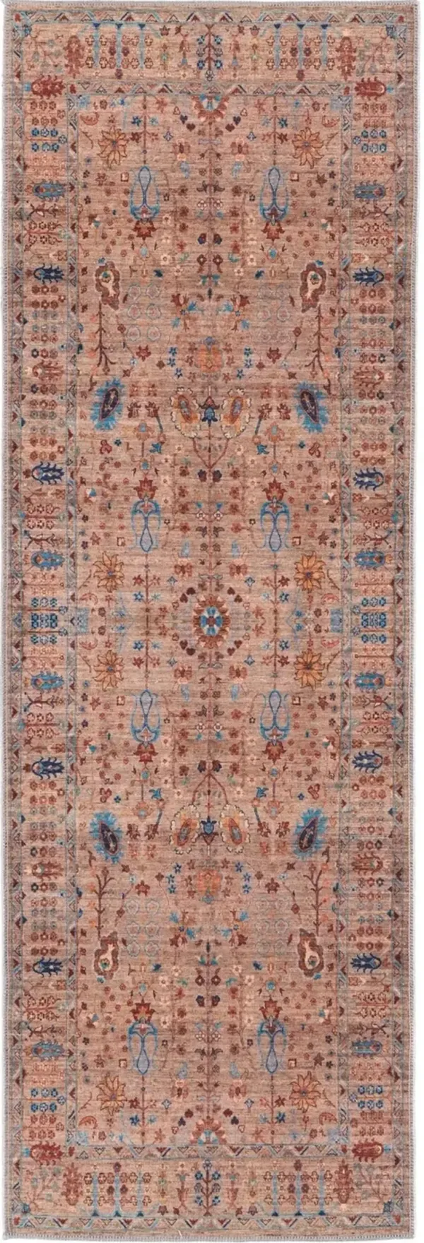 Rawlins 2 x 8 Beige Multicolor Antique Washable Runner Rug