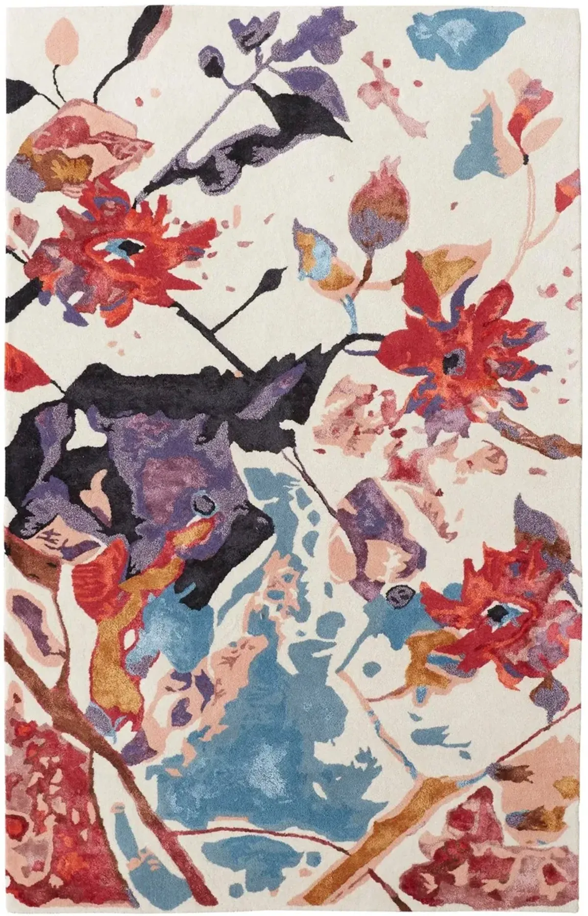 Dafney 8 x 10 Red Multicolor Floral Area Rug