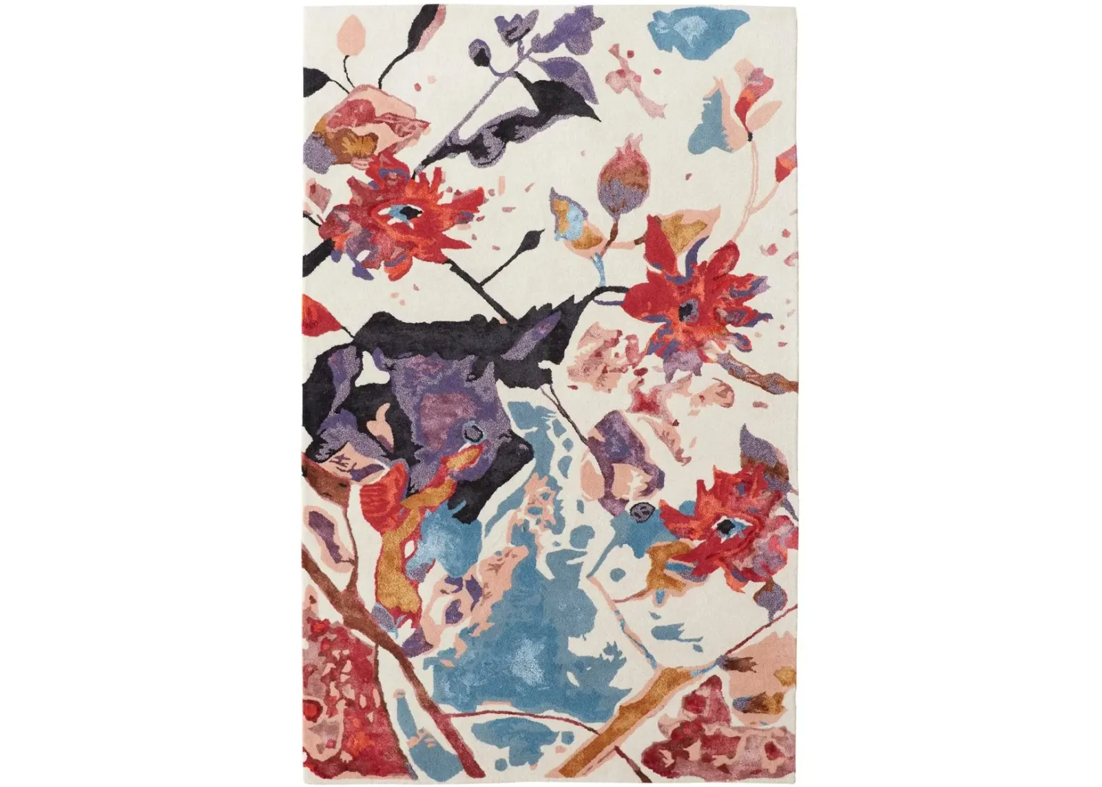 Dafney 5 x 8 Red Multicolor Floral Area Rug