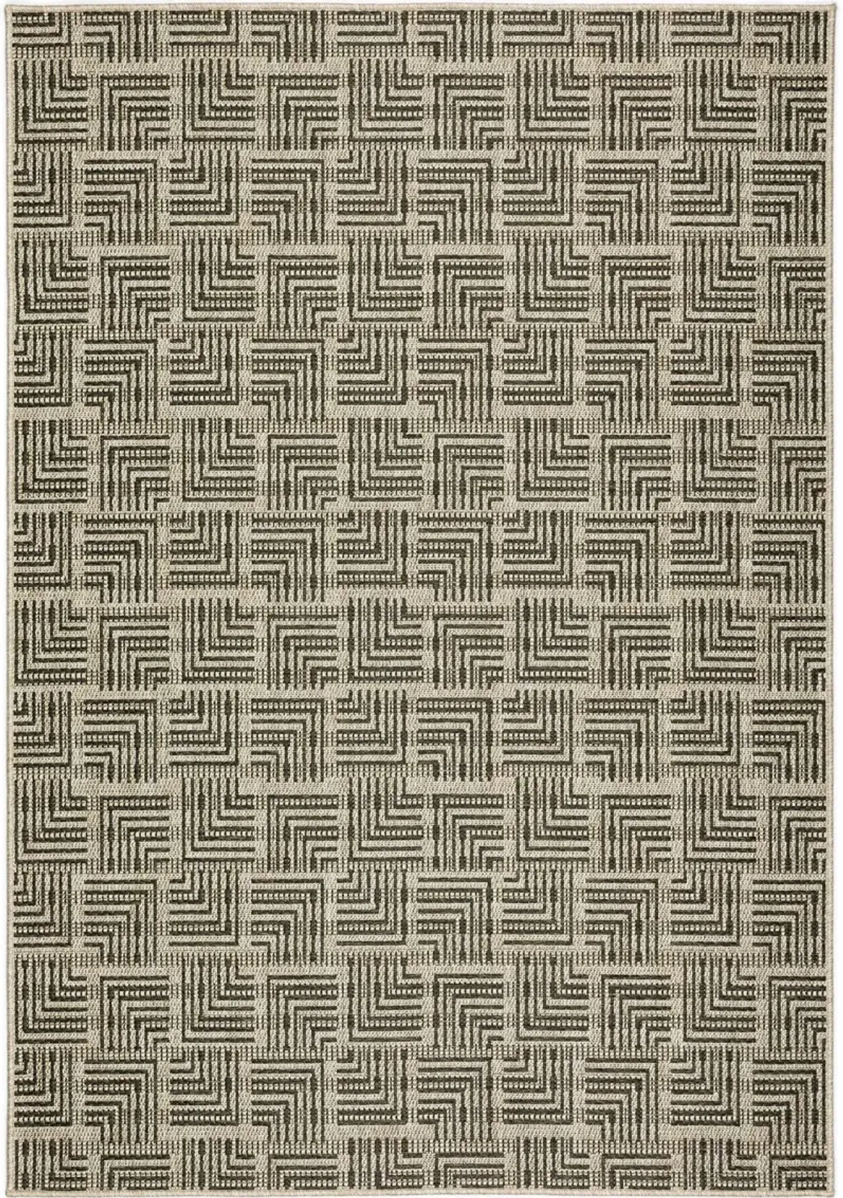 Bali 5 x 8 Geometric Charcoal Outdoor Patio Rug