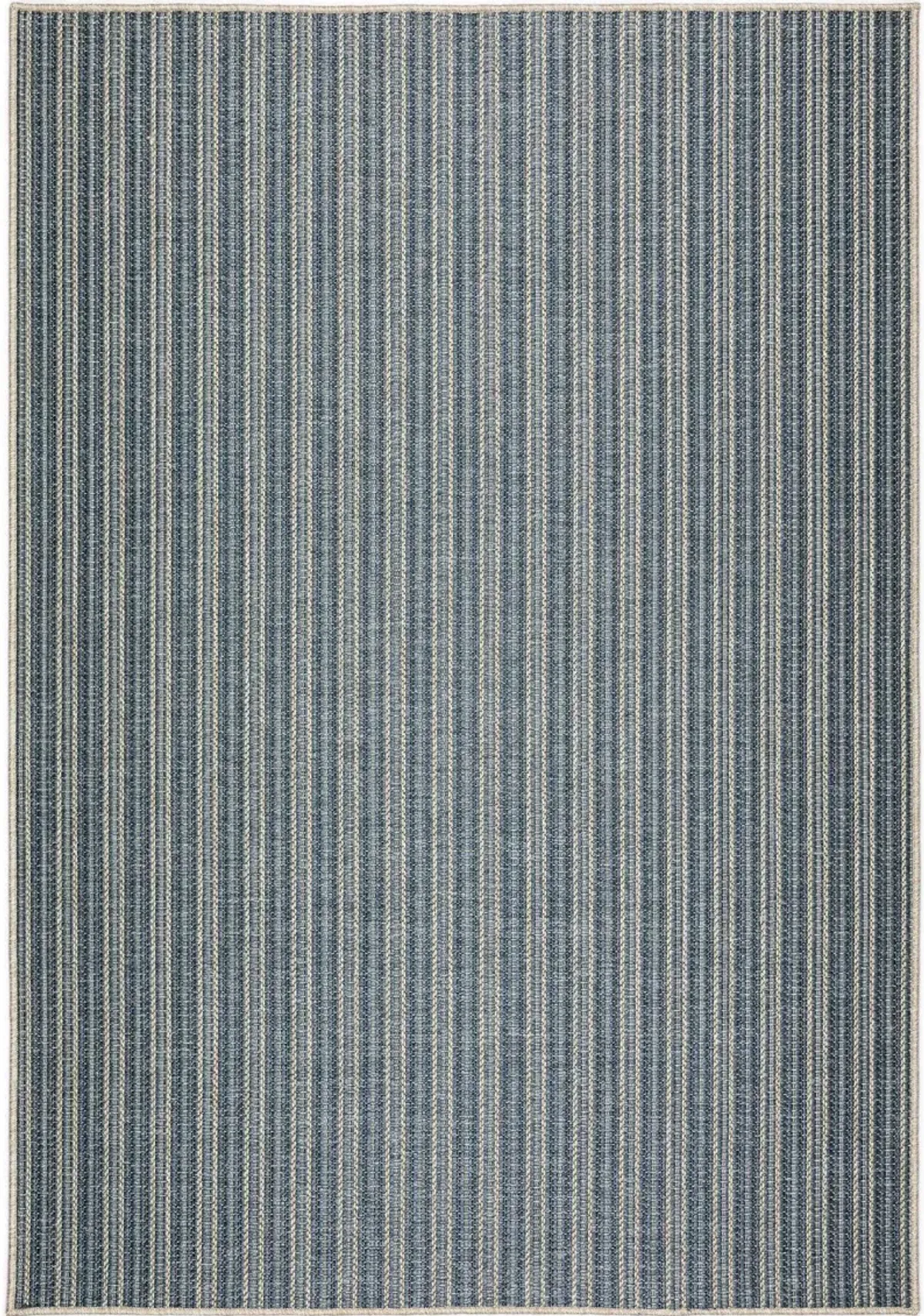 Bali 5 x 8 Denim Stripe Outdoor Patio Rug