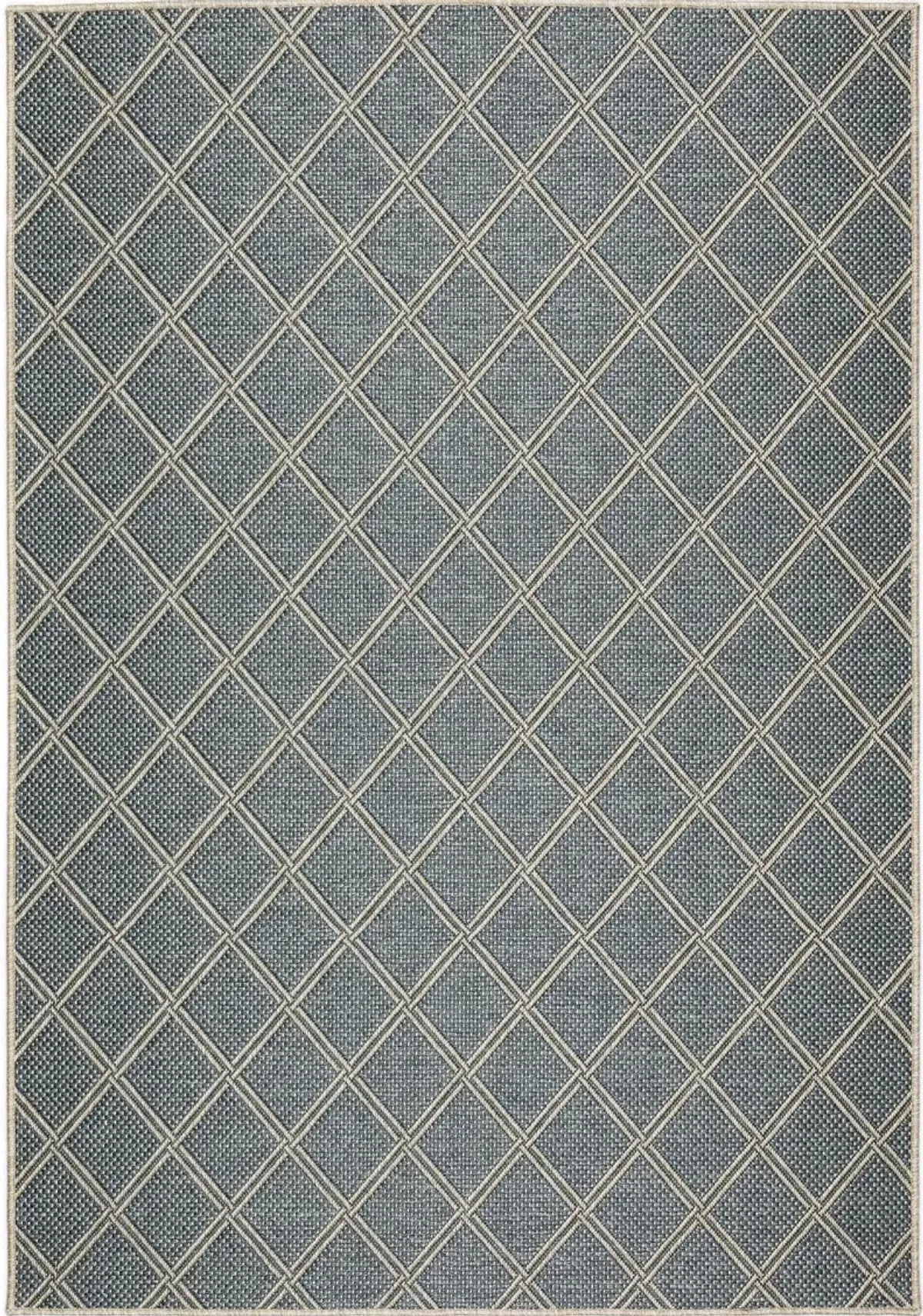 Bali 8 x 10 Lattice Denim Blue Outdoor Patio Rug