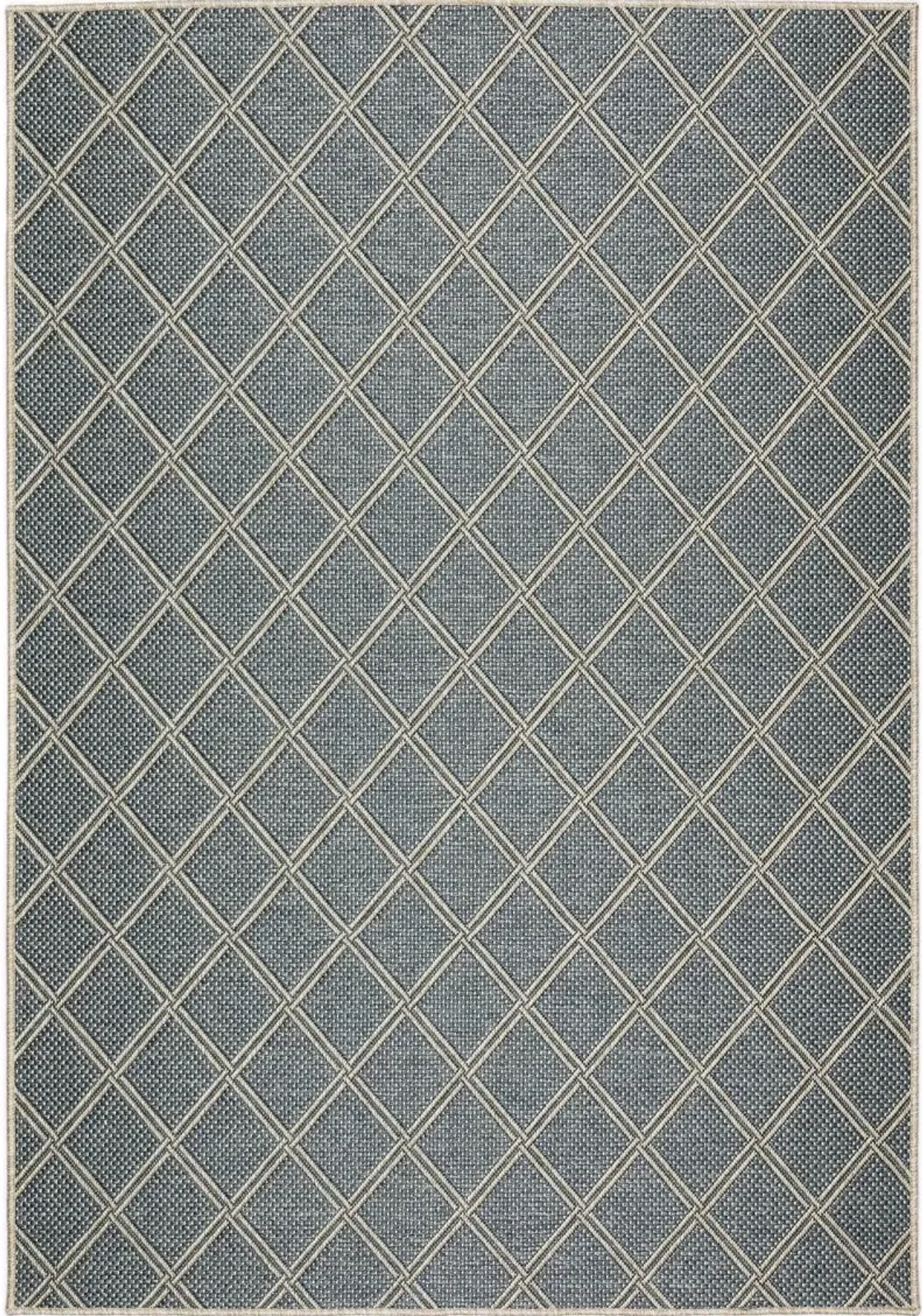 Bali 8 x 10 Lattice Denim Blue Outdoor Patio Rug