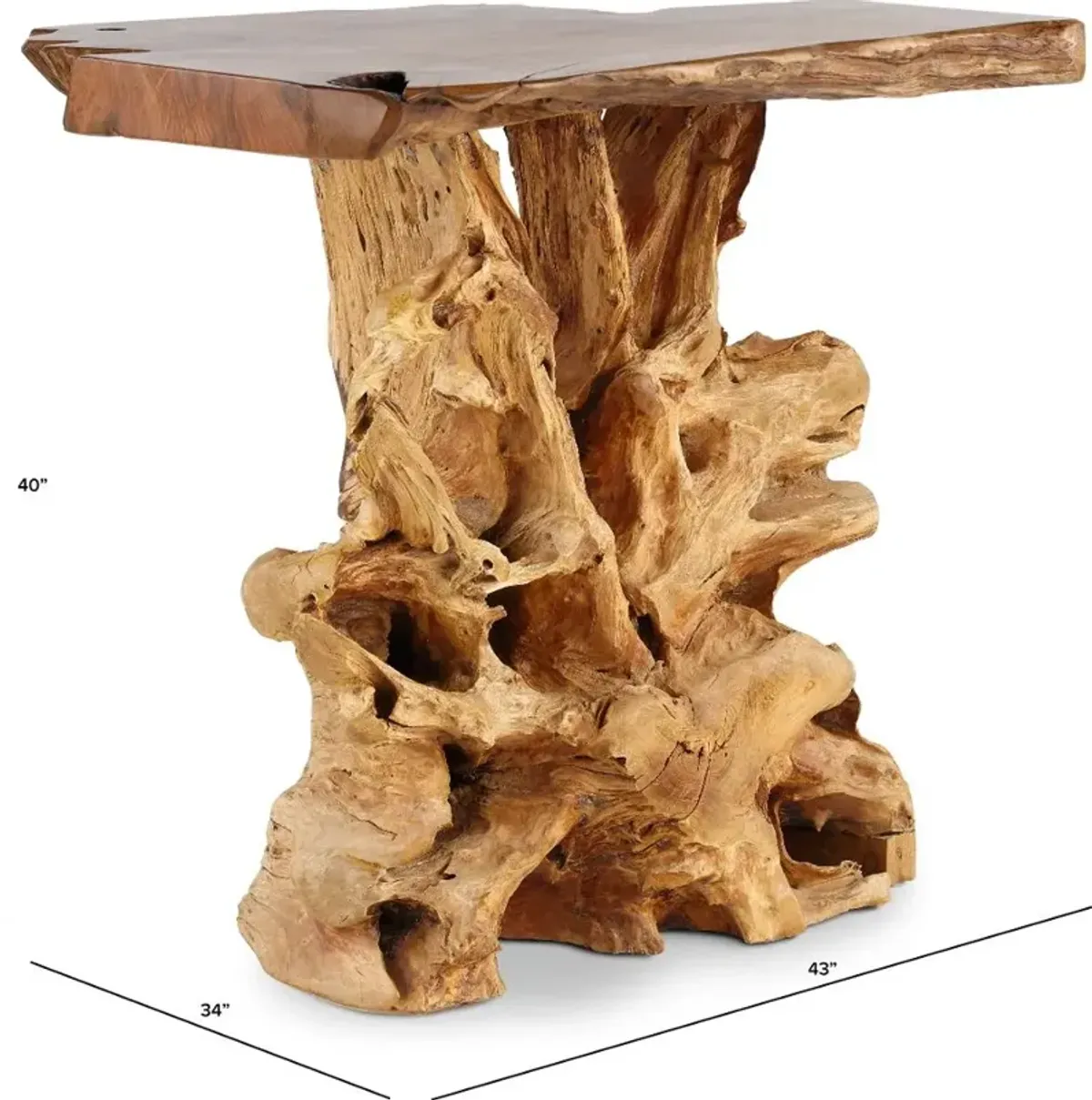 Rustic Natural Teak Root Bar Table