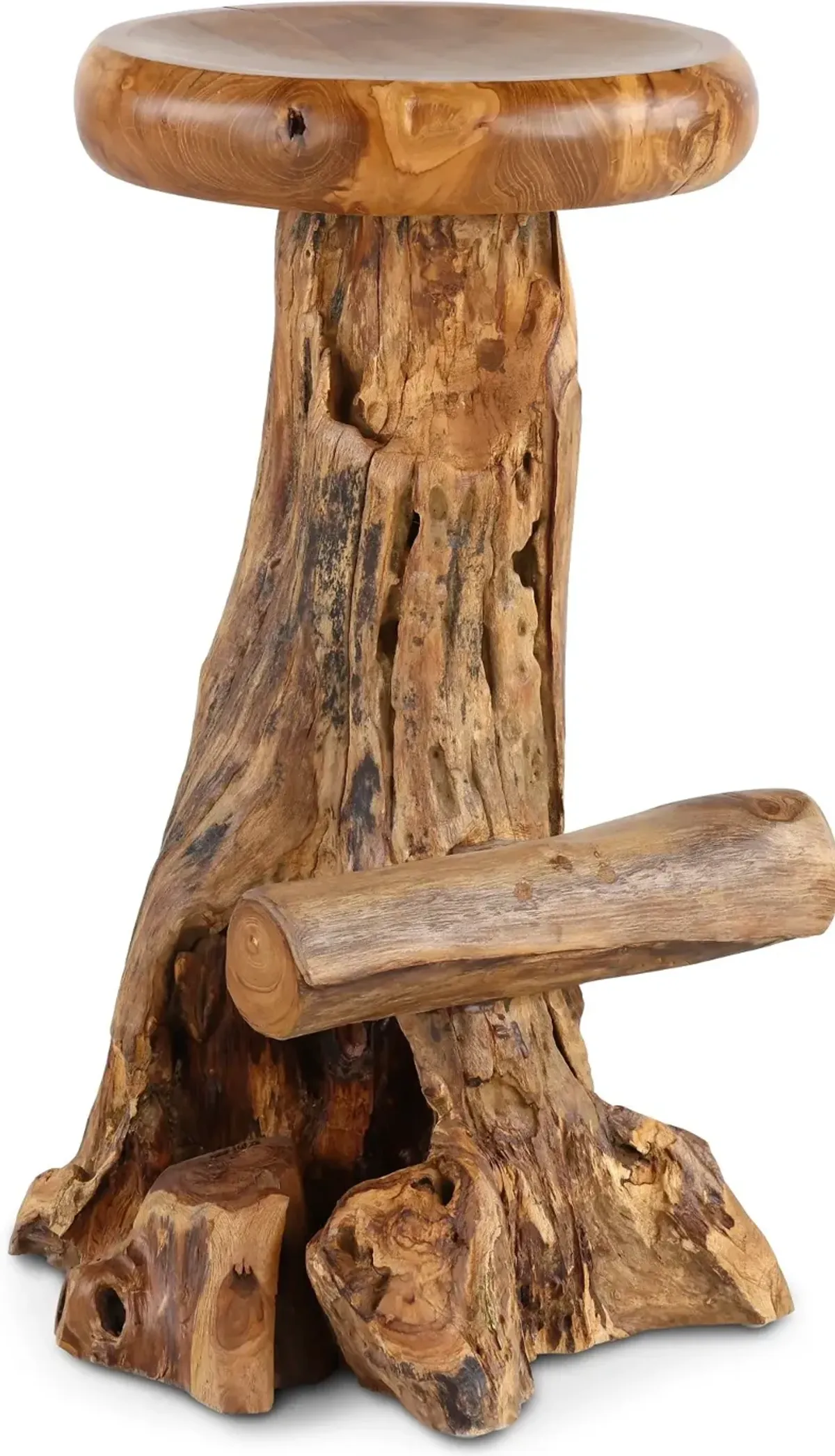 Rustic Natural Teak Root Bar Stool