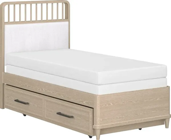 Portside Light Oak Twin Bed with Trundle