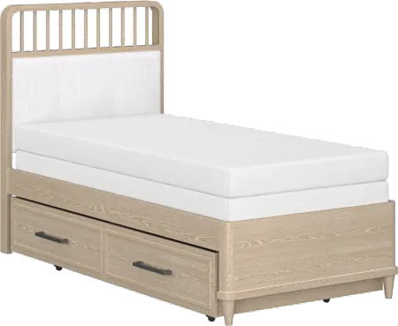 Portside Light Oak Twin Bed with Trundle