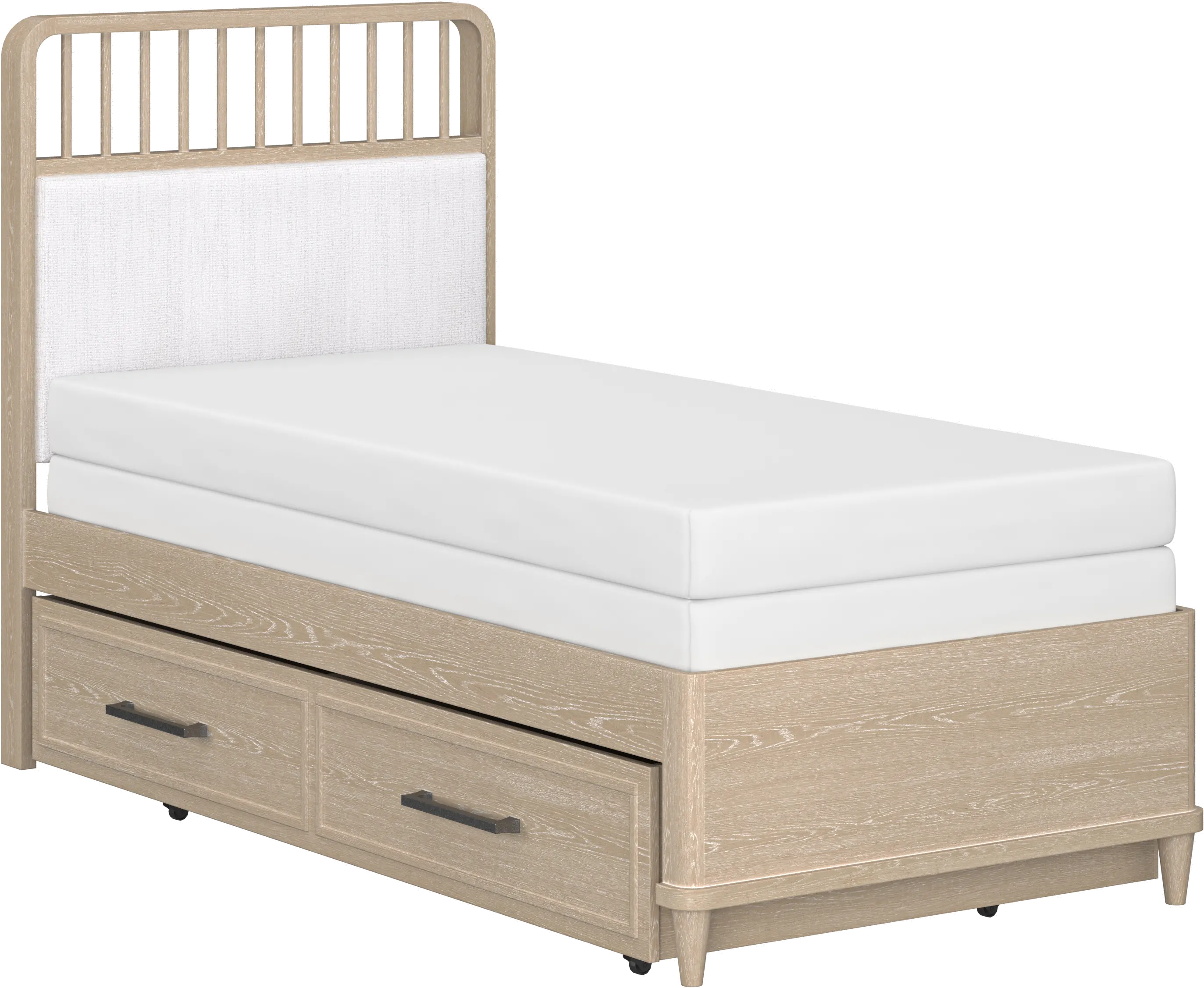 Portside Light Oak Twin Bed with Trundle