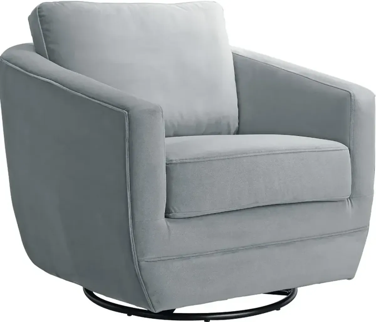 Gogh Gray Mid-Century Swivel Glider