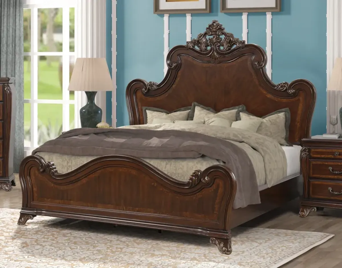 Montecito Brown Cherry Queen Bed