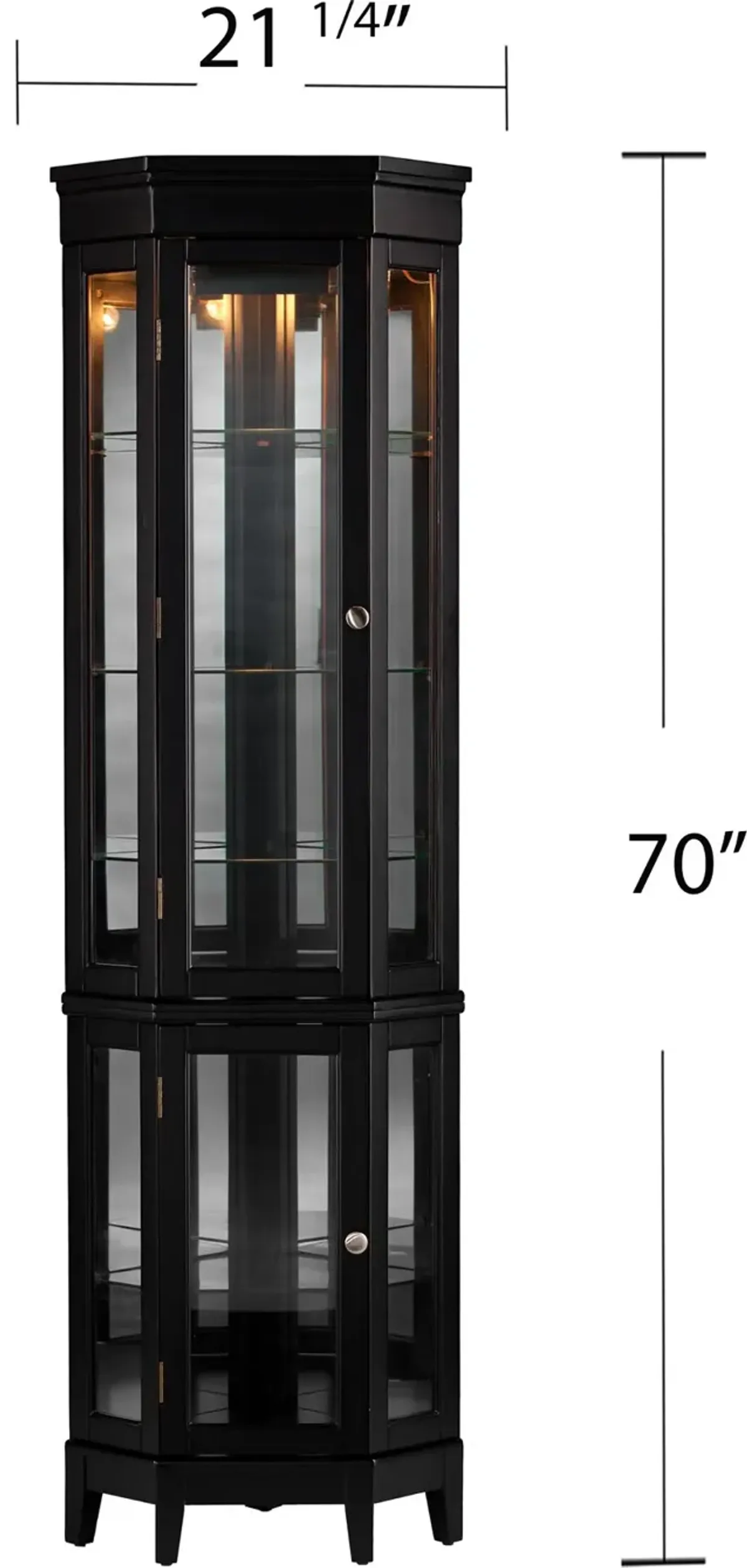 Essex Black Corner Curio Cabinet