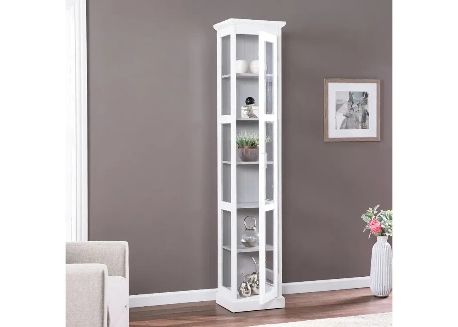 Balterley Tall White Curio Cabinet