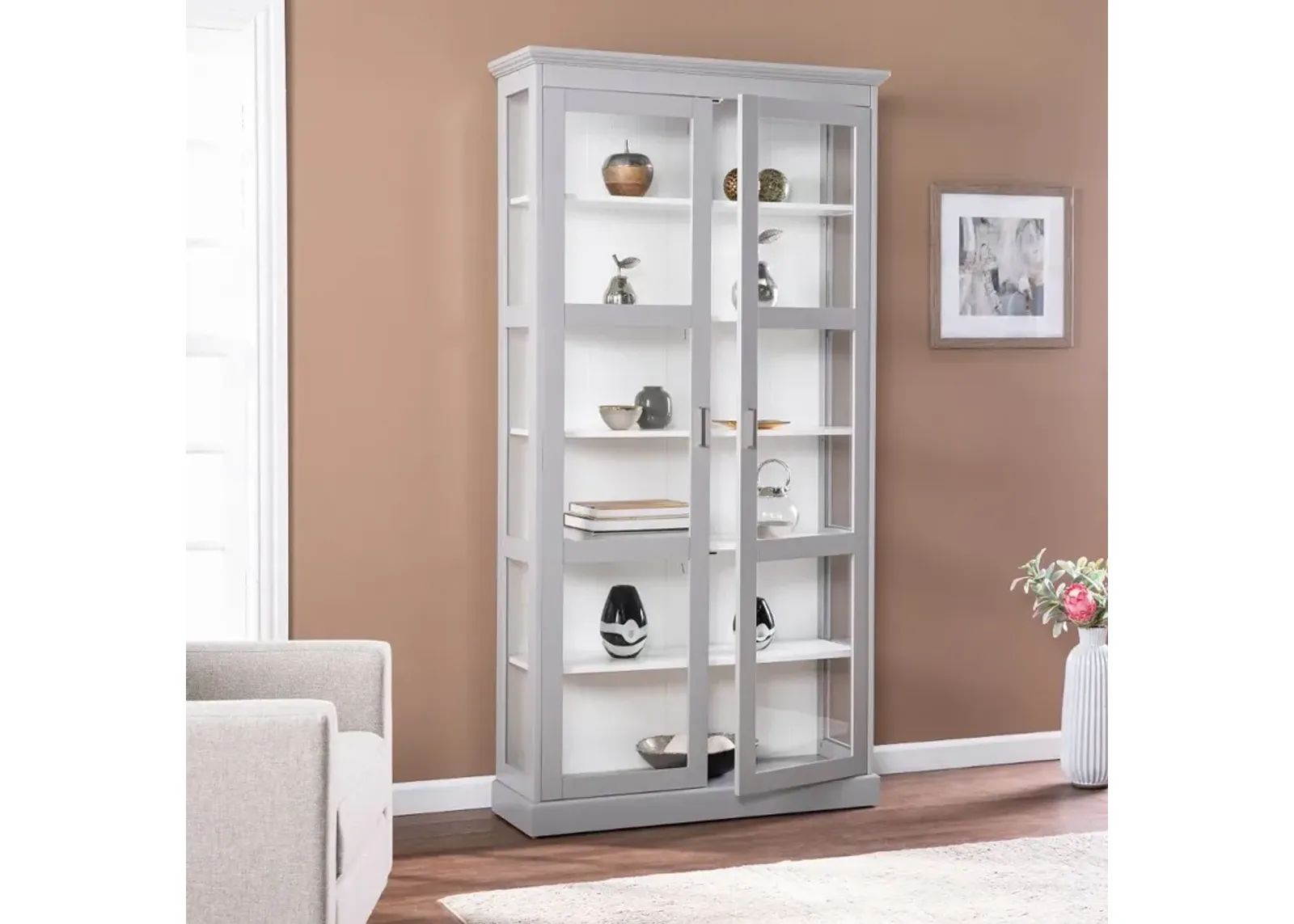 Bardonton Tall Gray Curio Cabinet