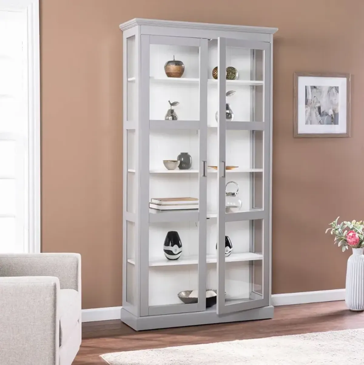 Bardonton Tall Gray Curio Cabinet