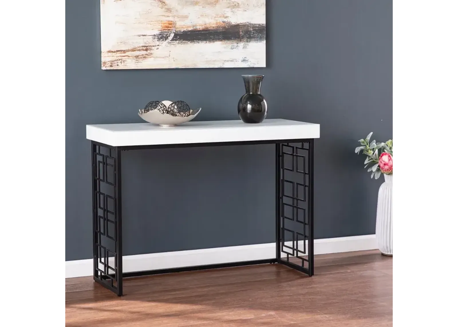 Mavden Black & White Console Table