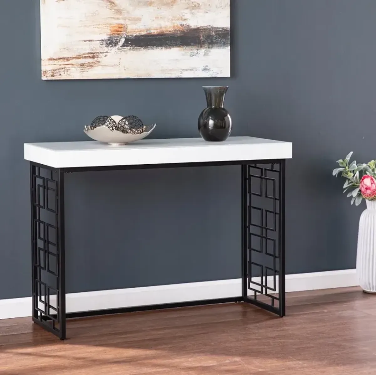 Mavden Black & White Console Table