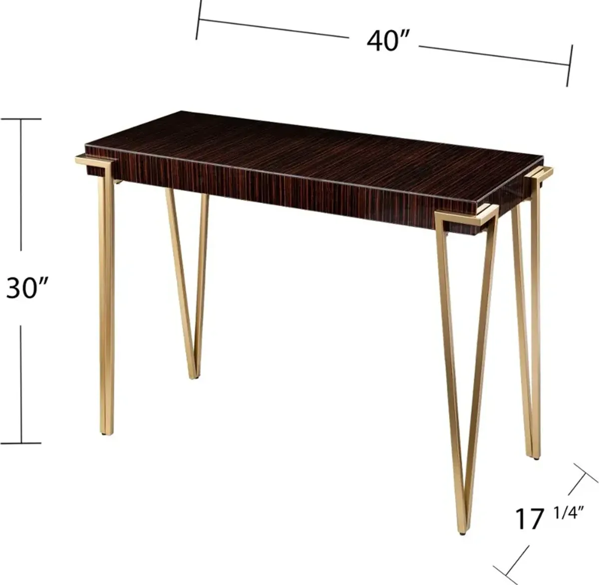 Brodkirk Brown & Gold Console Table