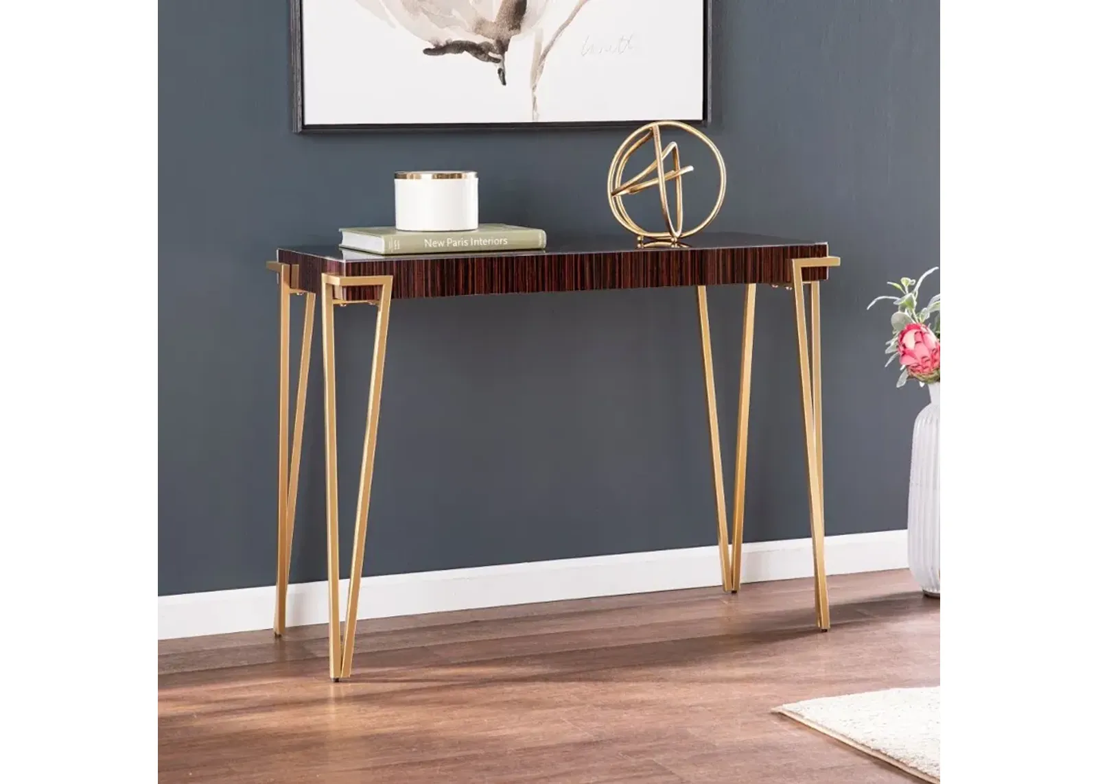 Brodkirk Brown & Gold Console Table