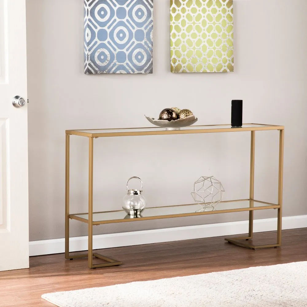 Horten Gold Narrow Console Table