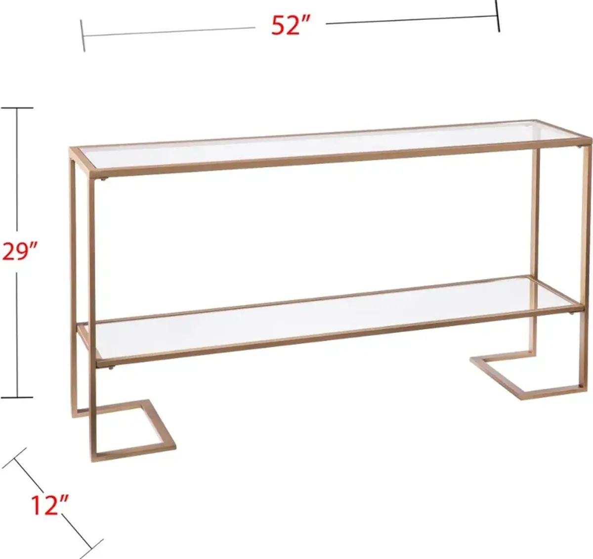 Horten Gold Narrow Console Table