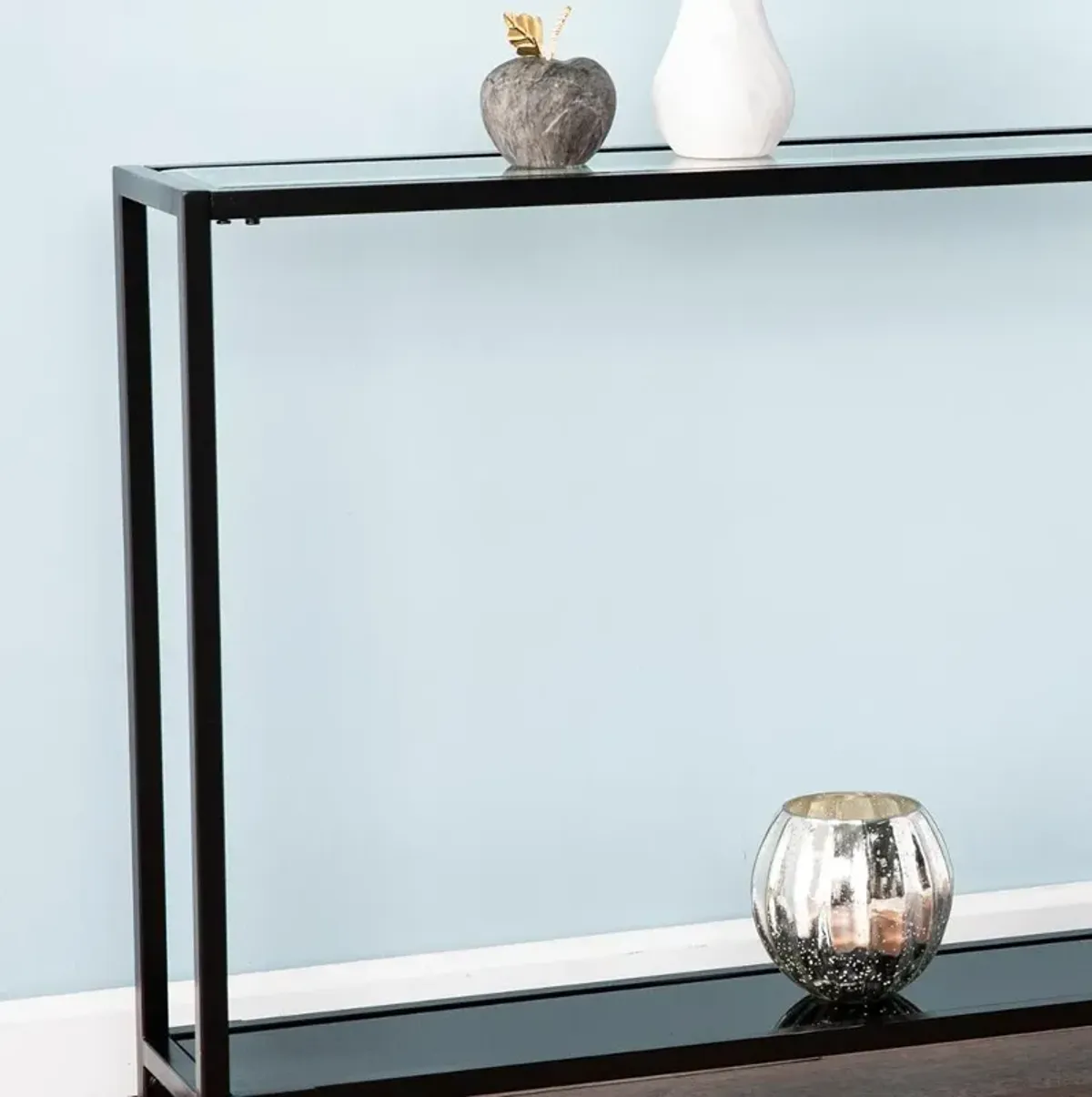 Bergen Narrow Black Metal Console Table