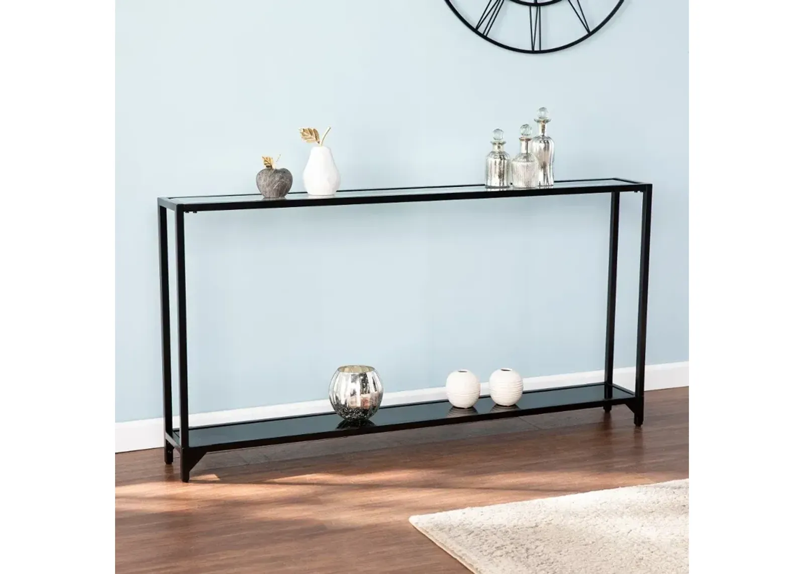 Bergen Narrow Black Metal Console Table