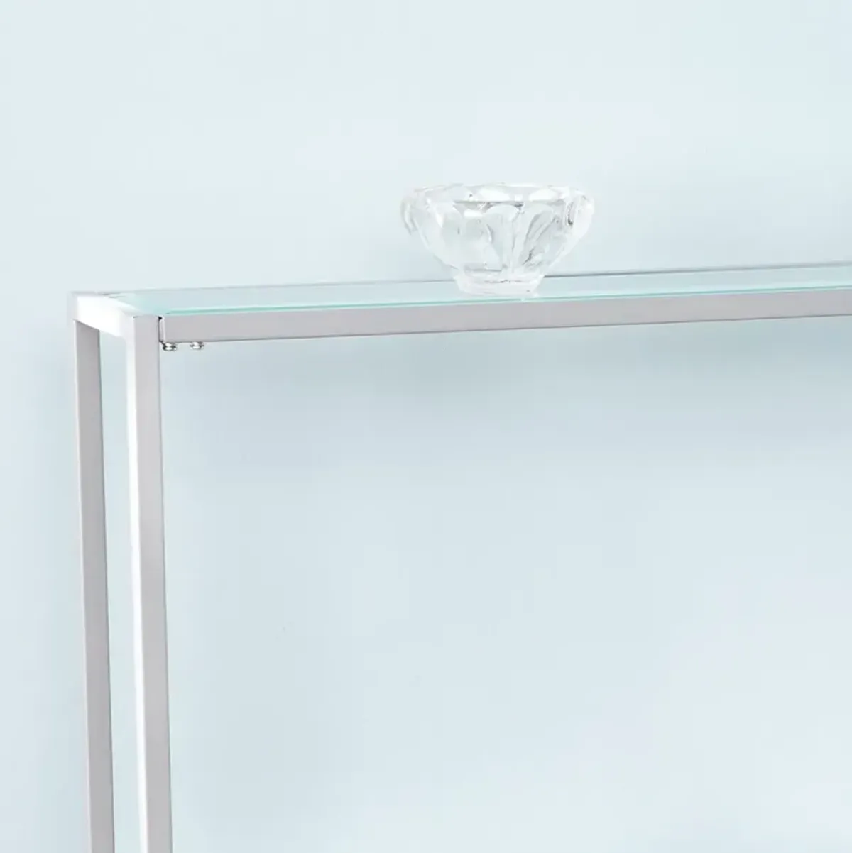 Bergen Narrow Silver Metal Console Table