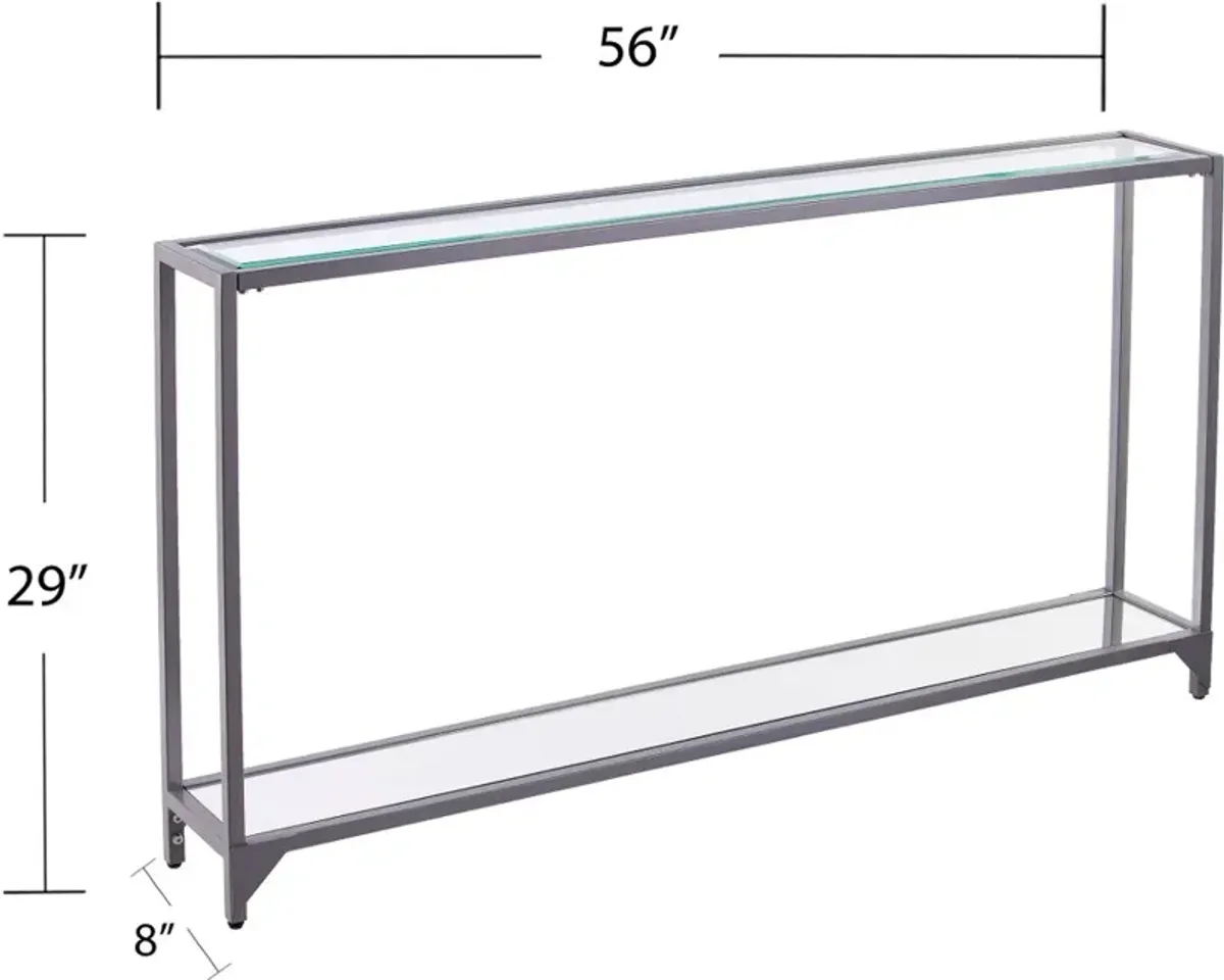 Bergen Narrow Silver Metal Console Table