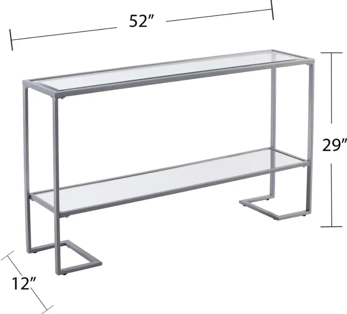 Horten Silver Narrow Console Table