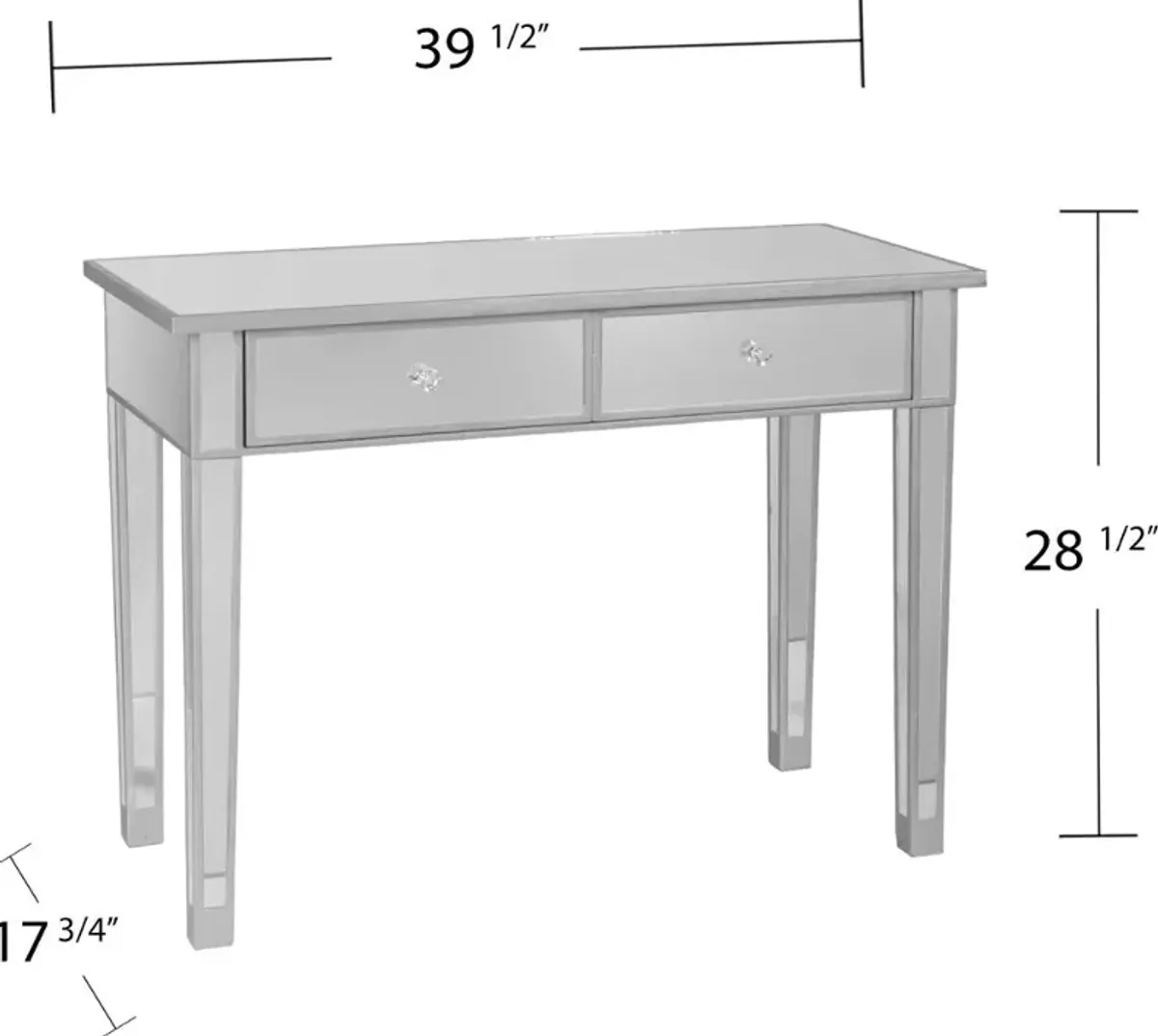 Mirage Mirrored 2-Drawer Console Table