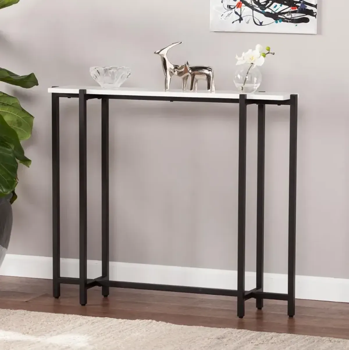 Helena Black & White Small Console Table