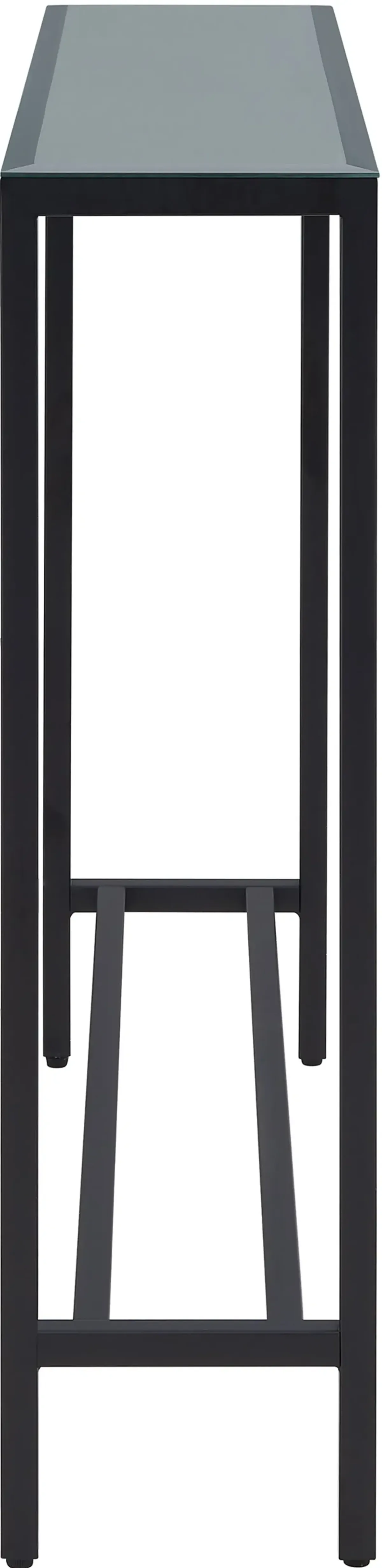 Darrin Long Black Console Table with Mirrored Top