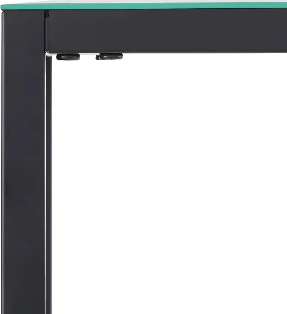 Darrin Long Black Console Table with Mirrored Top