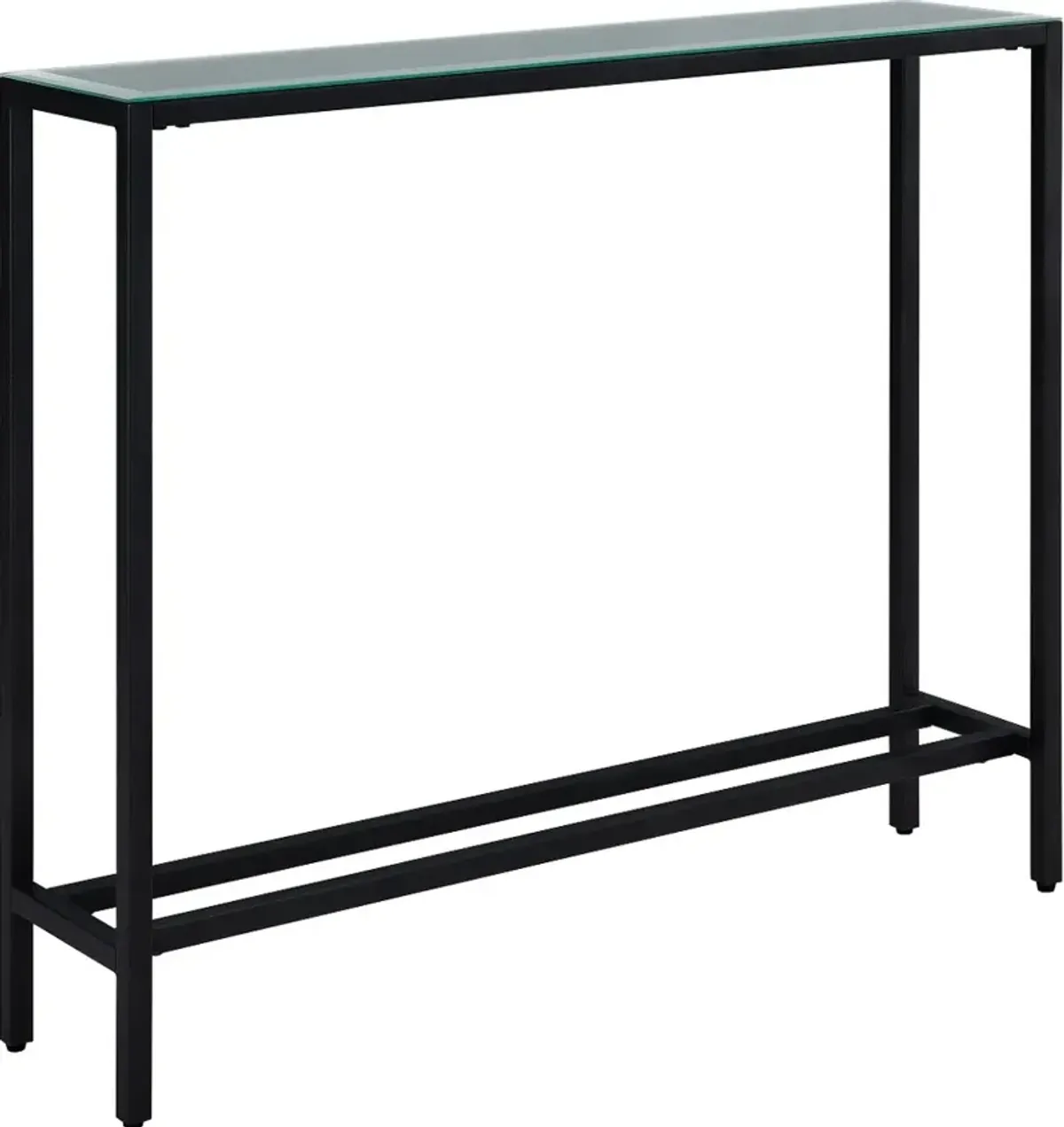 Darrin Short Black Console Table with Mirrored Top