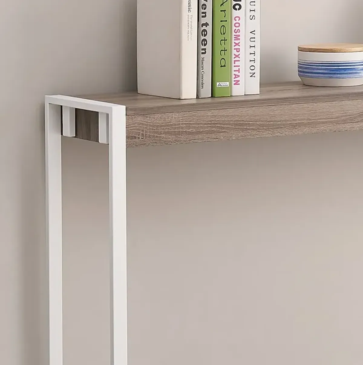 Holly & Martin Macen Mocha Gray & White Console Table