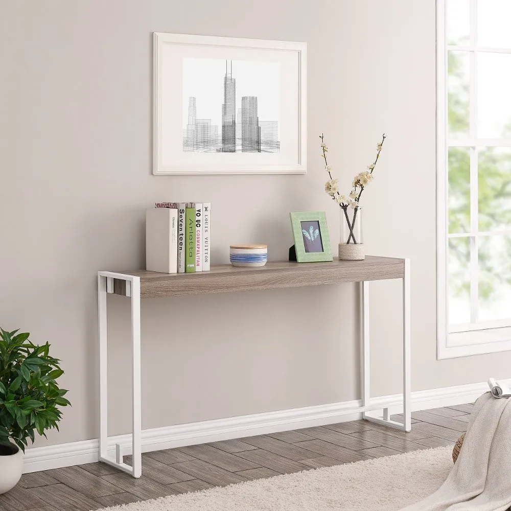 Holly & Martin Macen Mocha Gray & White Console Table