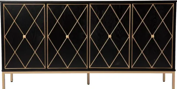 Marradi Black & Gold Sideboard Cabinet