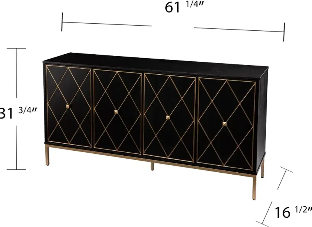 Marradi Black & Gold Sideboard Cabinet