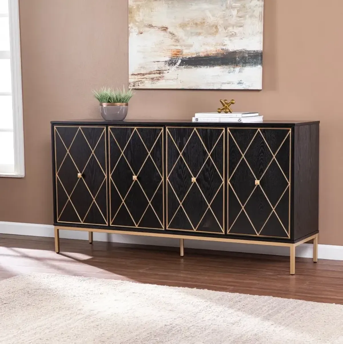 Marradi Black & Gold Sideboard Cabinet