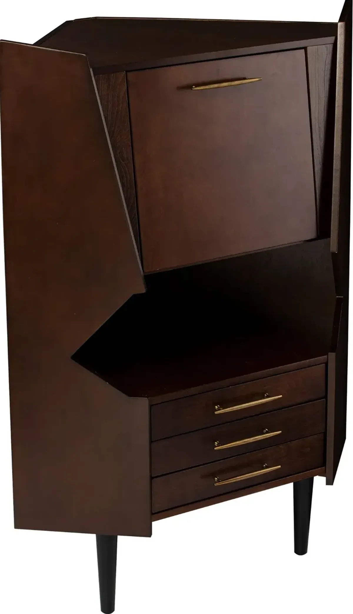 Larson Dark Tobacco Corner Bar Cabinet