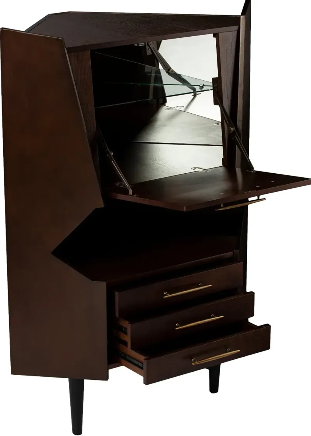 Larson Dark Tobacco Corner Bar Cabinet