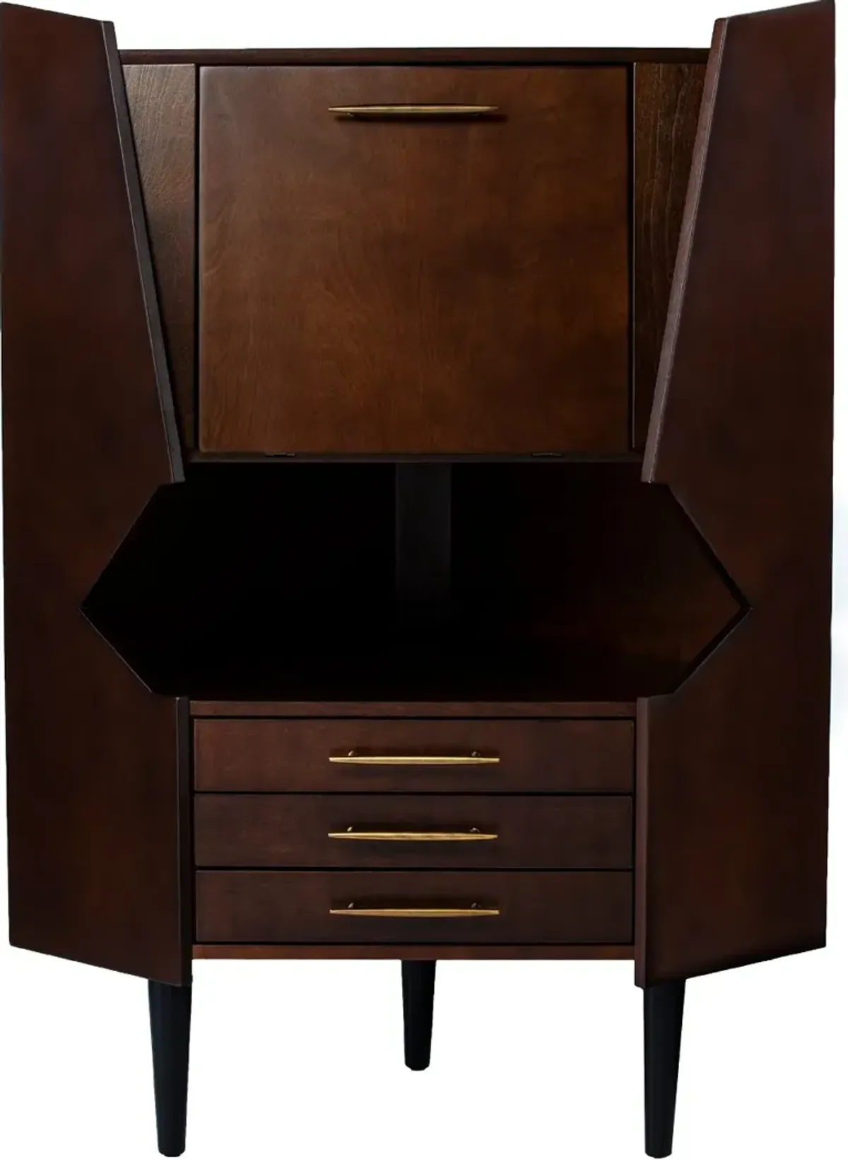 Larson Dark Tobacco Corner Bar Cabinet