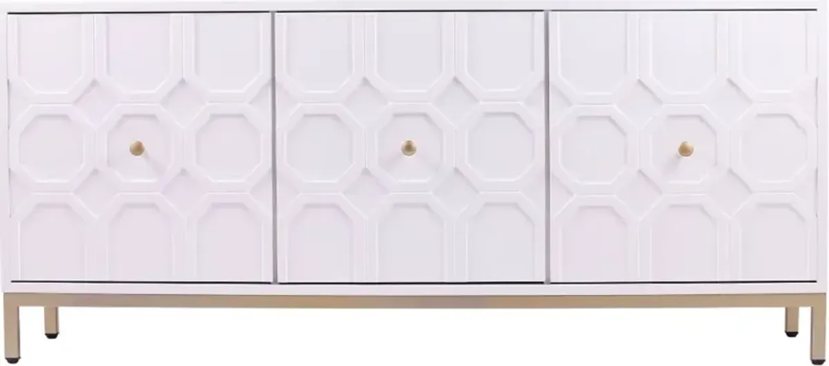 Gramdlynn White Three-Door Accent Cabinet